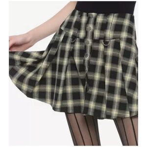 Hot Topic Y2K Style Yellow & Black Plaid Mini Skirt